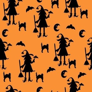 Bewitching Orange Black Directional Medium 8"