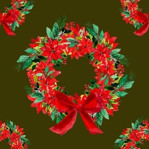 Rustic Poinsettia Elegance, Poinsettia Wreath, Christmas Wreath