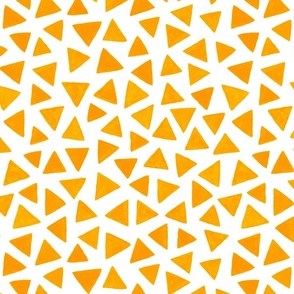 monochrome watercolor irregular triangles // normal scale 0005 B // single-color triangle orange carrot pumpkin color abstract geometric