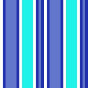 CCFN2 - Spring Rain Variegated Stripes in Aqua - Blue - White