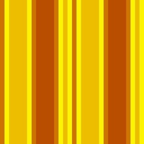 CCFN5 - Variegated Summer Stripes in Yellow and Orange - 4 inch fabric repeat - 3 inch wallpaper repeat