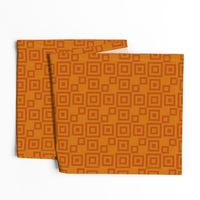 CCFN5 - Adventurous Hollow Nesting Checks in Two Tone Orange  - 4 inch fabric repeat - 3 inch wallpaper repeat