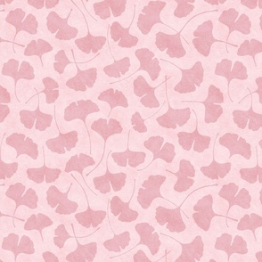  Ginkgo biloba monochrome pink // normal scale 0004 A //  single color gingko leaves leaf nature abstract powder pink children wallpaper