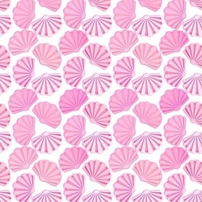 pink and white seashells