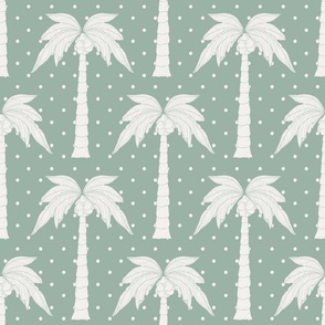 Large - Palm Cove - Palm Tree Block Print -   Lime Twist Green