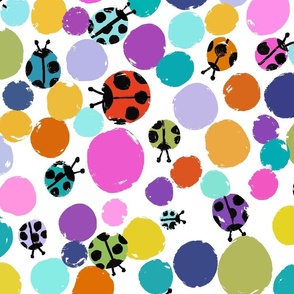 Colorful Polka Dot Ladybugs - Large