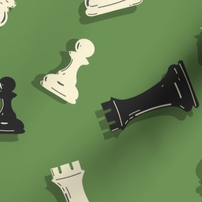Green Chess Pieces