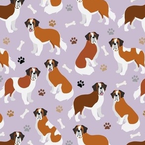 St Bernard Dog Paws and Bones Purple