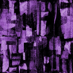 mid century modern architectural shapes artistic brushstroke art plum purple violet