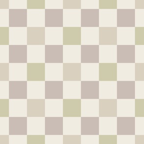 checks - bone beige_ creamy white_ silver rust_ thistle green - checkerboard squares