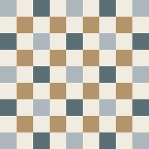 checks - creamy white_ french grey_ lion gold_ marble blue - checkerboard squares