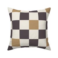 checks - creamy white_ lion gold_ purple brown - checkerboard squares