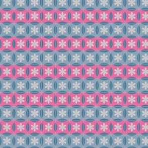 Snow Bunny-A Floral Quilted Tile Stripe-Norland Pale Blue-Groovy Pink-Stormy Ridge Blue-Small Scale