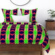 90s Retro Neon Geometric Patchwork Stripe 