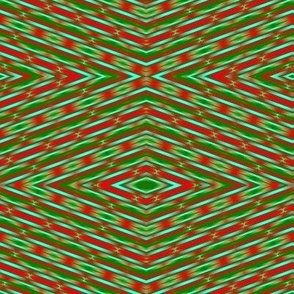 Diamond Shape green and red art fabric design pattern