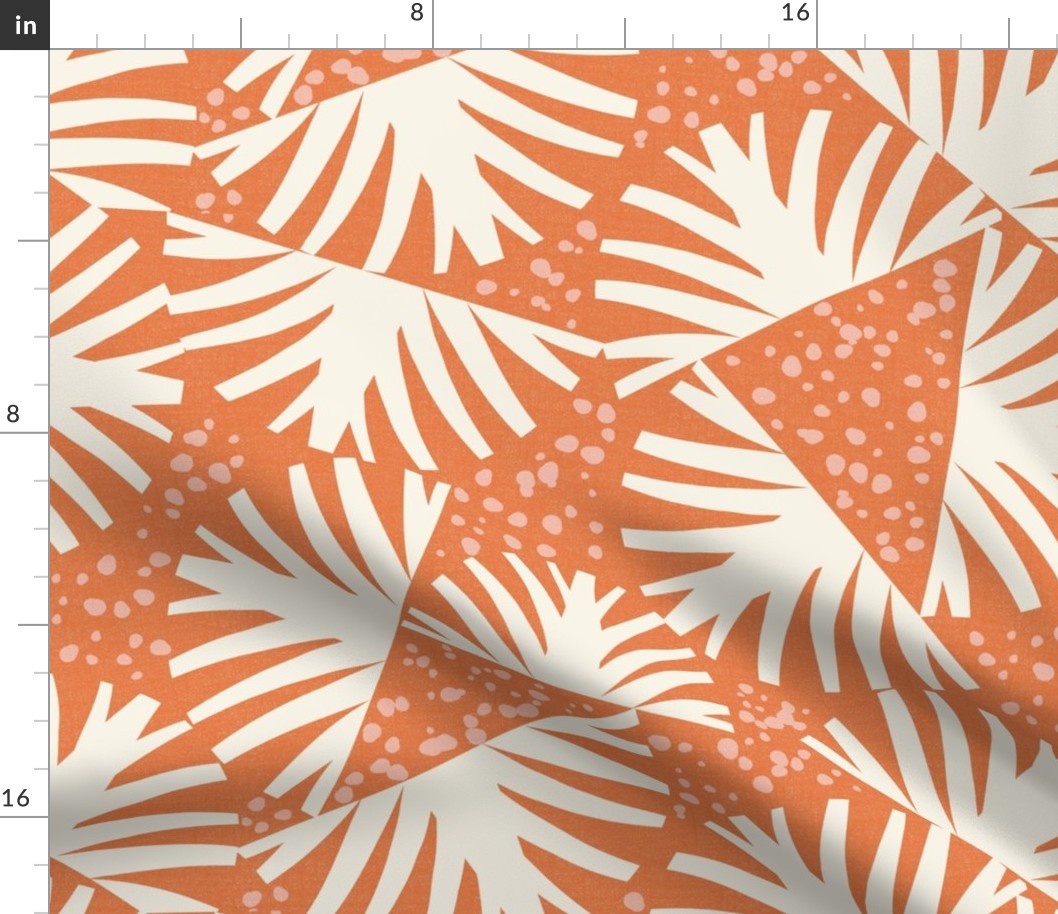 Fanfare Boho Sunburst Geometric Orange Ivory Large