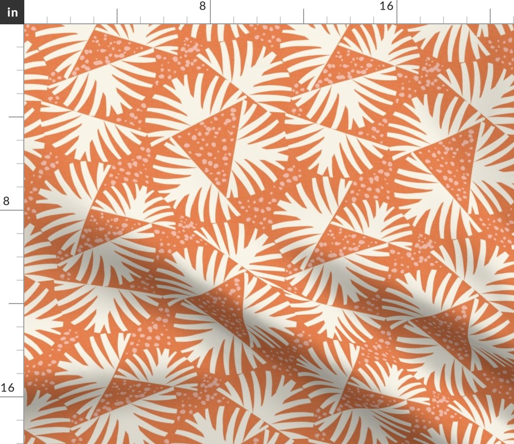 Fanfare Boho Sunburst Geometric Orange Ivory Regular