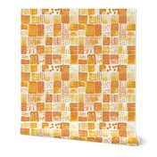 rustic watercolor shapes in shades of yellow on white - medium scale