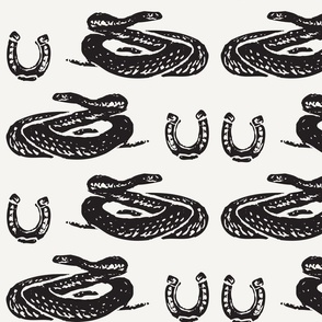 Luckstruck Snakes Tan & Black Wallpaper - 24” Fabric
