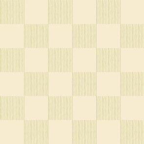 Cream Colored Background with Green Handdrawn Check 6"