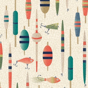Fishing Lures Fabric, Wallpaper and Home Decor