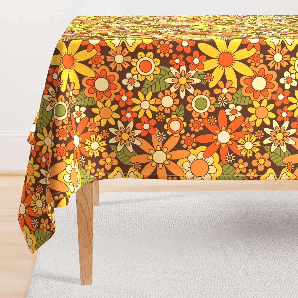 70s retro floral large