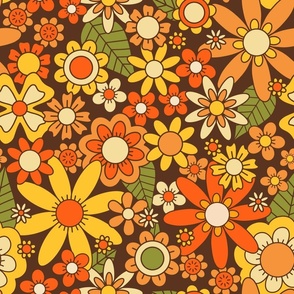 70s retro floral large
