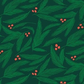 Christmas garland dark green