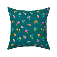 Groovy Mushrooms Teal Medium