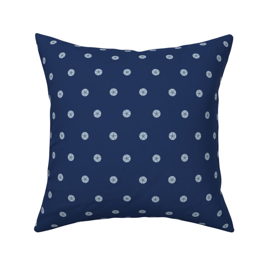 Small Sand Dollar Shells Coastal Polka Dots in Classic Navy