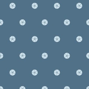 Small Sand Dollar Shells Coastal Polka Dots in Admiral Blue