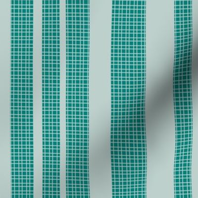 Coastal Textured Vertical Stripes in Tidewater Blue and Sea Green