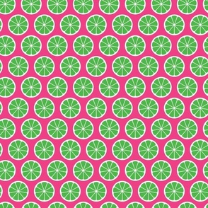 Lime Slices on Pink Background