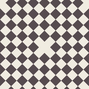 diner - creamy white_ purple brown - diagonal checks