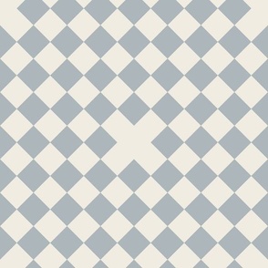 diner - creamy white_ french grey blue - diagonal checks