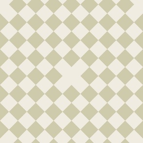 diner - creamy white_ thistle green - diagonal checks