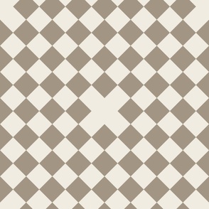 diner - creamy white_ khaki brown - diagonal checks
