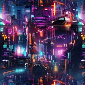 Cyberpunk Neon Cityscape 2