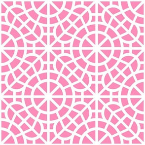 Tropical Pink and White Breeze Block Geometric in Candy Pink - Large - Bright Pink Geometric, Palm Beach Pink, Palm Springs