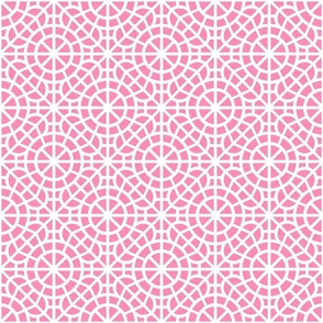 Tropical Pink and White Breeze Block Geometric in Candy Pink - Medium - Bright Pink Geometric, Palm Beach Pink, Palm Springs