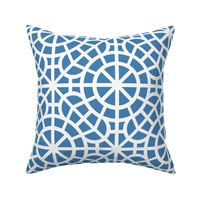 Coastal Navy and White Breeze Block Geometric in Nautical Navy Blue - Large - Hamptons Geometric, Navy Geometric, Deep Blue lattice