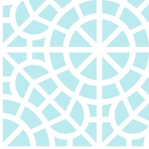 Aqua and White Breeze Block Geometric in Pastel Aquamarine - Jumbo -  Aqua Geometric, Mint Geometric, Palm Beach