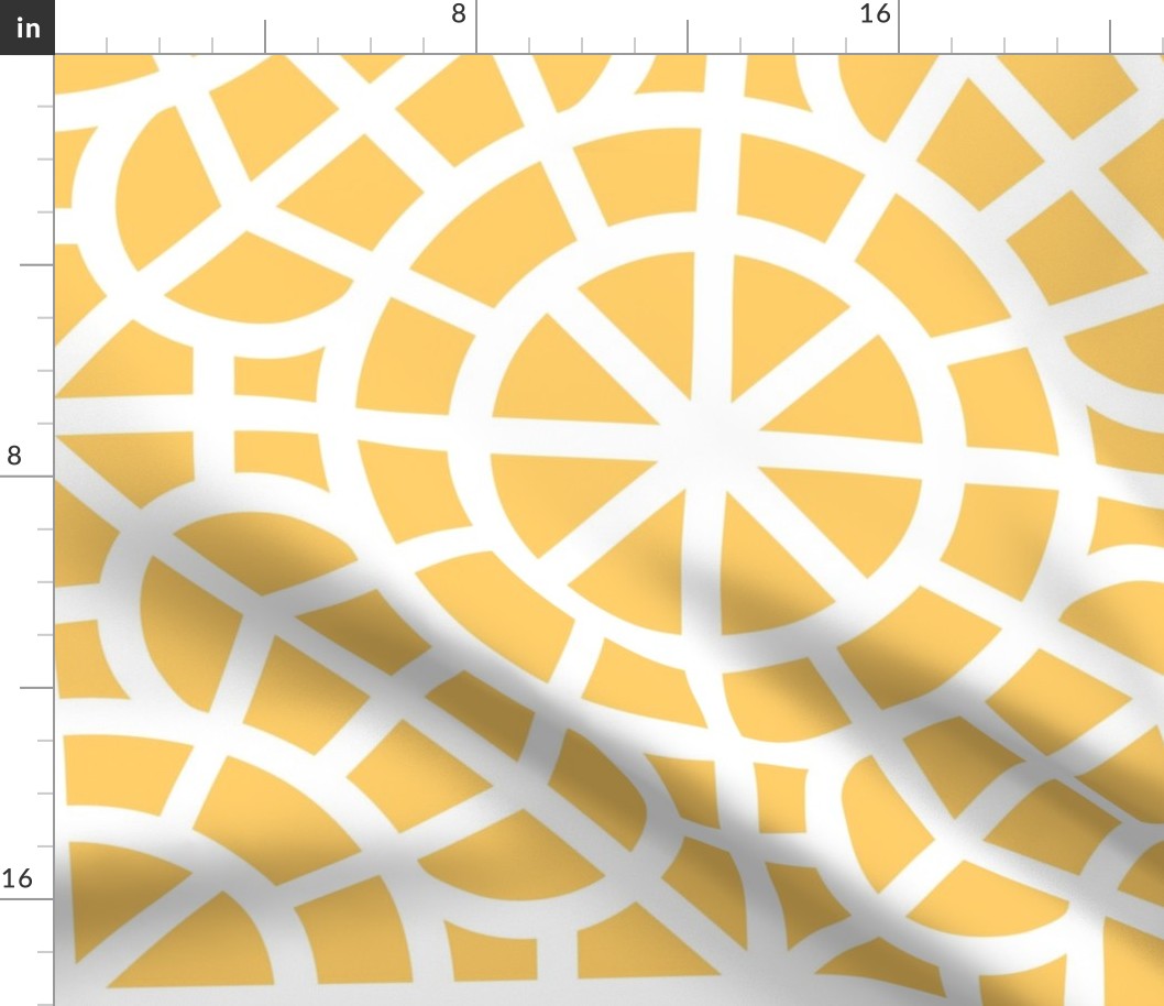 Tropical Yellow and White Breeze Block Geometric in Sunny Yellow - Jumbo - Palm Beach, Yellow Geometric, Palm Springs