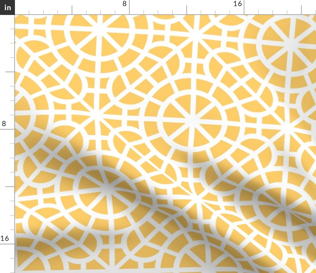 Tropical Yellow and White Breeze Block Geometric in Sunny Yellow - Large - Palm Beach, Yellow Geometric, Palm Springs