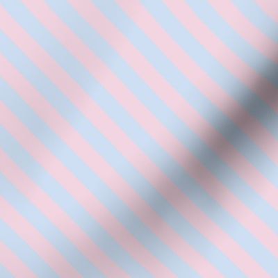 Diagonal Powder Blue and Soft Pink Stripes