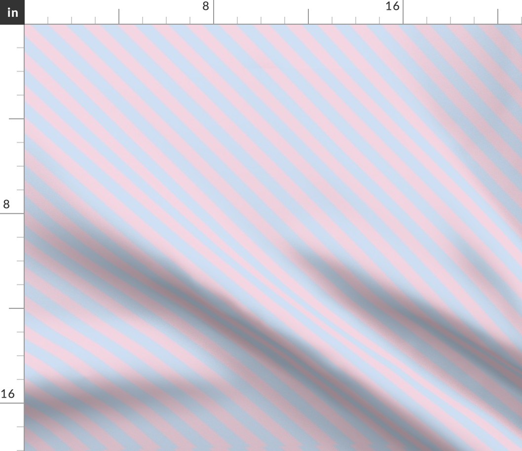 Diagonal Powder Blue and Soft Pink Stripes