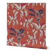  Tropical Rain exotic palms// tropical trees //orange,magenta,purple //large  scale// wallpaper// fabric//home decor