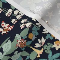 Dark moody Poisonous flowers/medium scale// moody floral //wallpaper//fabric//home decor