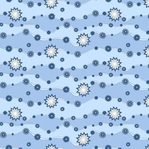 flowing stars on blue background,medium      