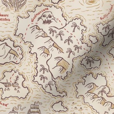 Pirate Treasure Island Map, large